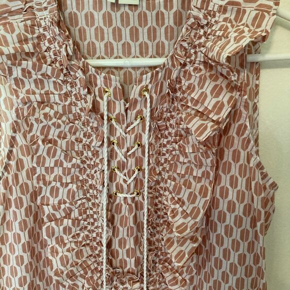 Kate Spade ruffle bib tie shell blouse, NWOT size small - Picture 9 of 11